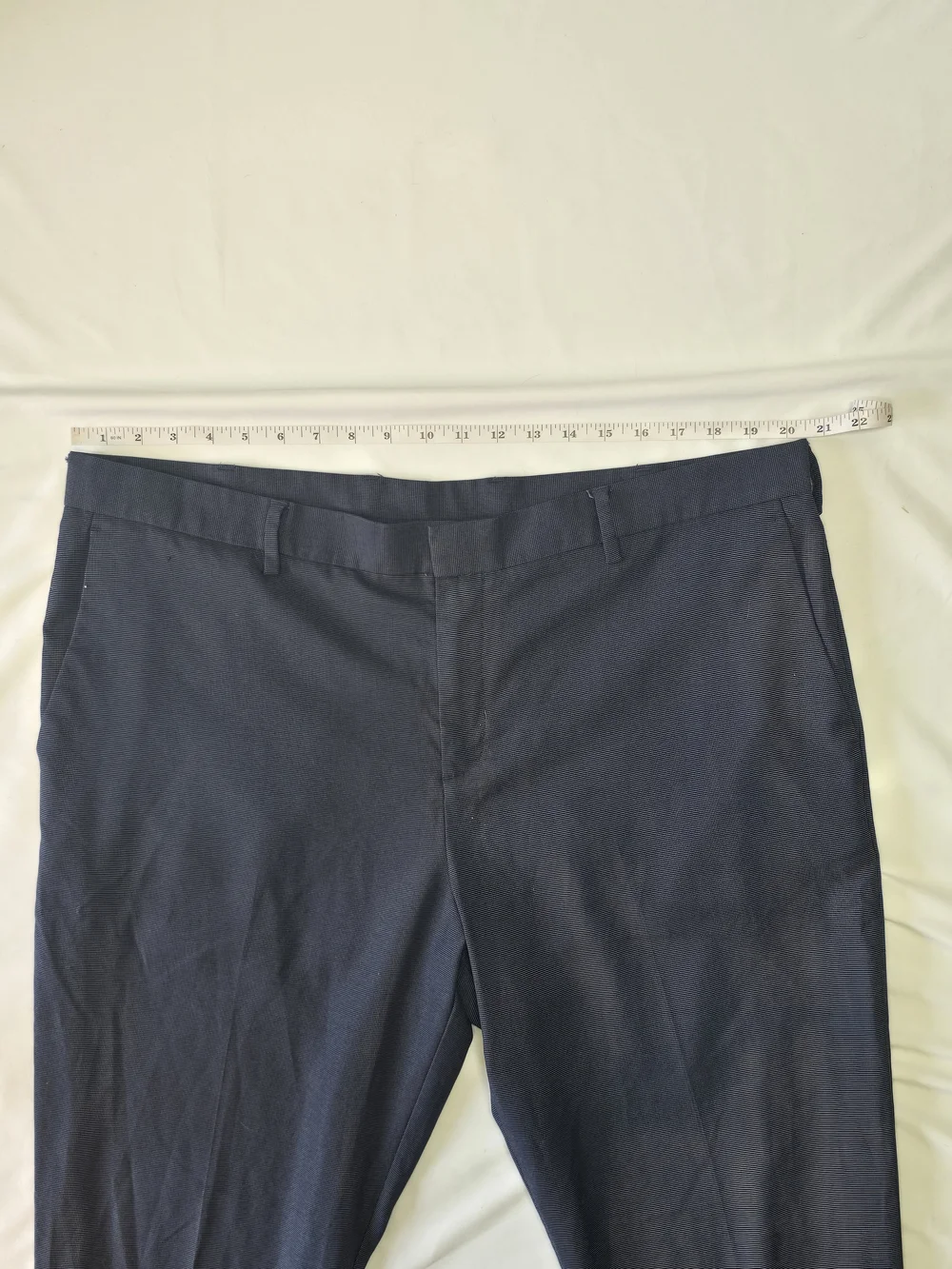 Perry Ellis Portfolio Men's Slim Fit Navy Blue Dress Pants 40x32